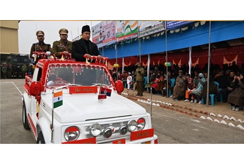 DDC Kulgam Chairperson inspecting Republic Day parade.
