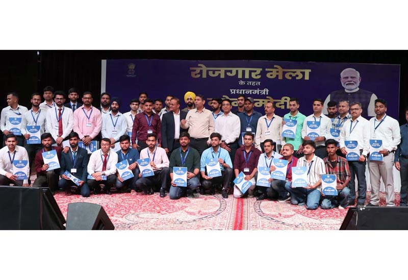 Newly recruited youth in Jammu on Saturday.-Excelsior/Rakesh